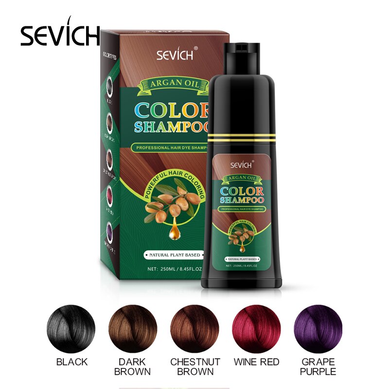 Sevich 250ml Argan Oil Hair Dye Shampoo Hair Styling Fast Dye Hair Natural Gray White Hair Color Dye Treatment Hair Shampoo - 200001173 Find Epic Store
