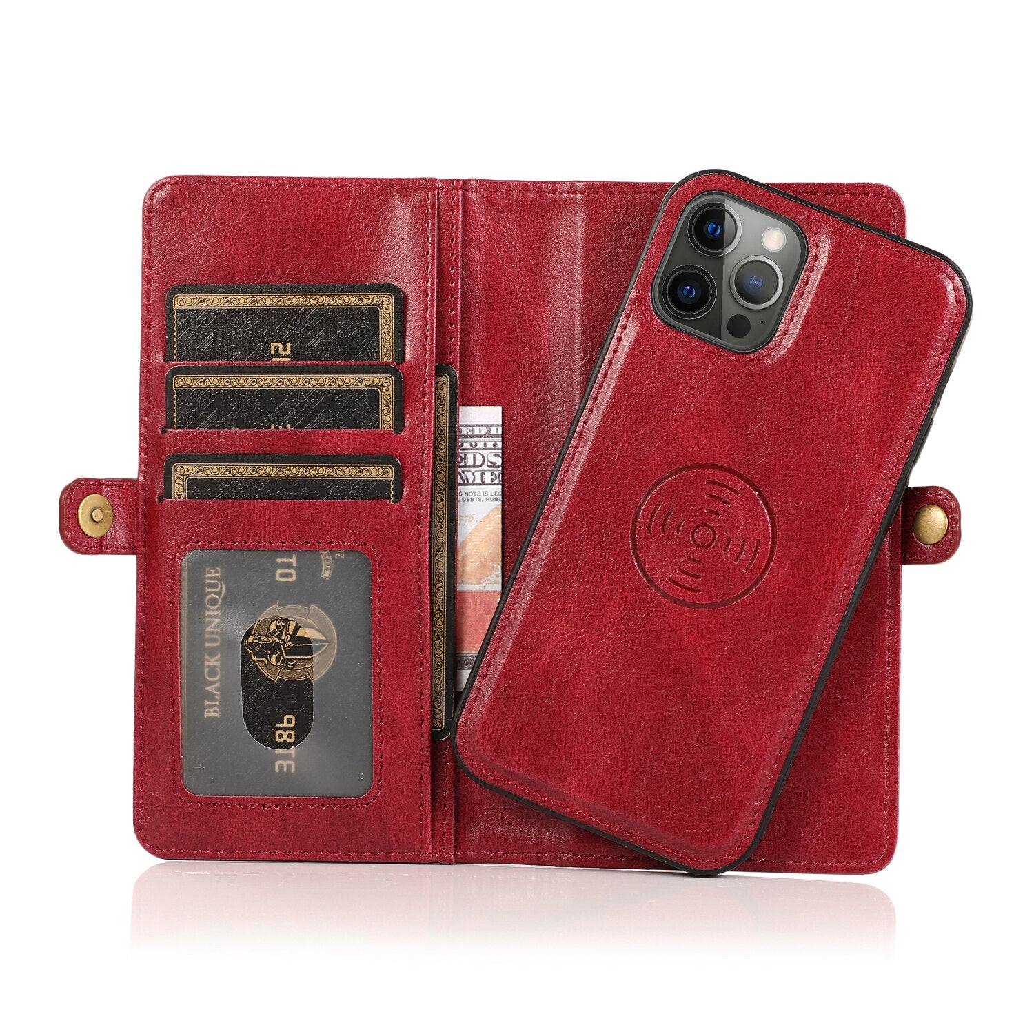Red Wallet Case For iPhone 12 Pro Max Detachable Retro Leather Magnetic Flip Cover Case for iPhone 11 12 Pro Max X XR XS Max 8 7Plus - 380230 For iPhone 12 mini / Red / United States Find Epic Store