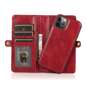 Red Wallet Case For iPhone 12 Pro Max Detachable Retro Leather Magnetic Flip Cover Case for iPhone 11 12 Pro Max X XR XS Max 8 7Plus - 380230 For iPhone 12 mini / Red / United States Find Epic Store