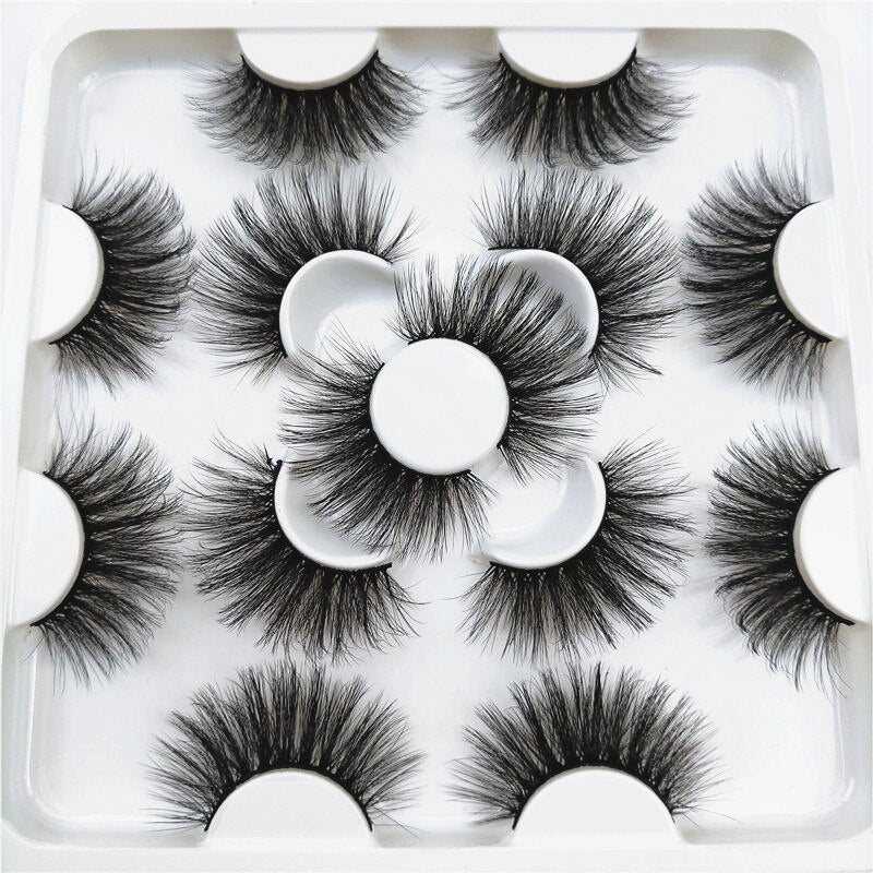 7 pairs of 25mm 3D mink lashes natural long eyelashes mink, fluffy false eyelashes eye makeup - 200001197 KS085 25mm / United States Find Epic Store