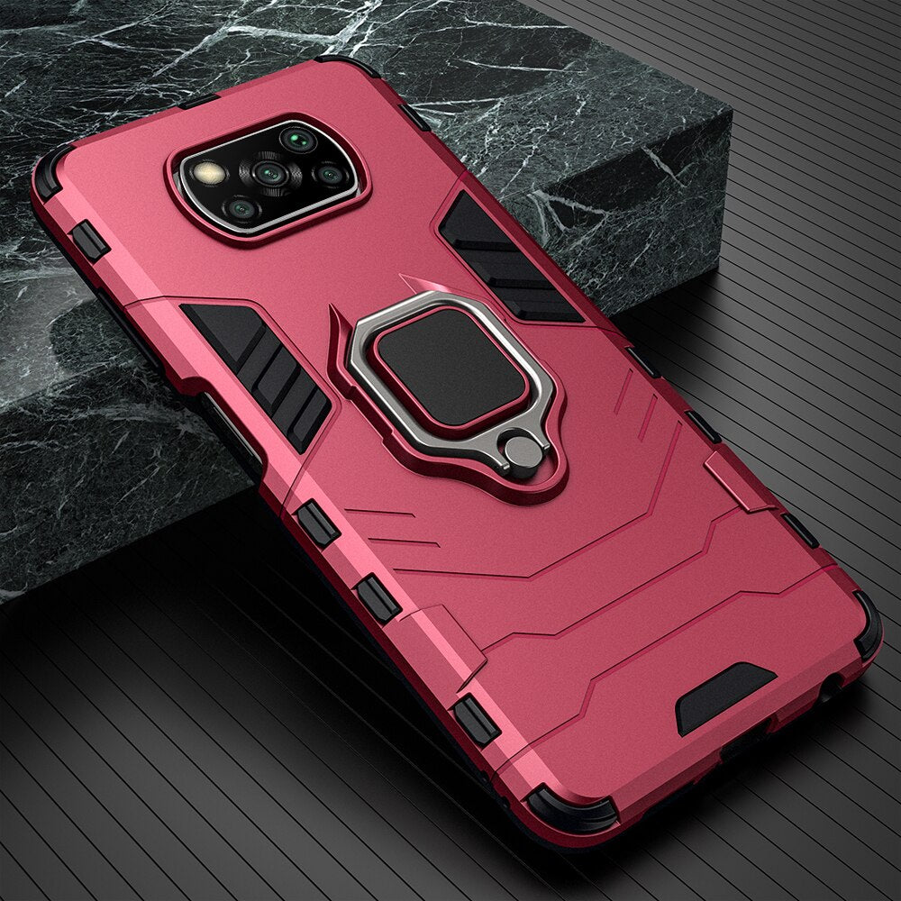 Shockproof Armor Case for Xiaomi POCO X3 Pro NFC M3 F2 Pro Ring Stand Phone Back Cover for Xiaomi Pocophone X3 Pro X2 F3 F1 - 380230 For POCO X3 NFC / Red / United States Find Epic Store