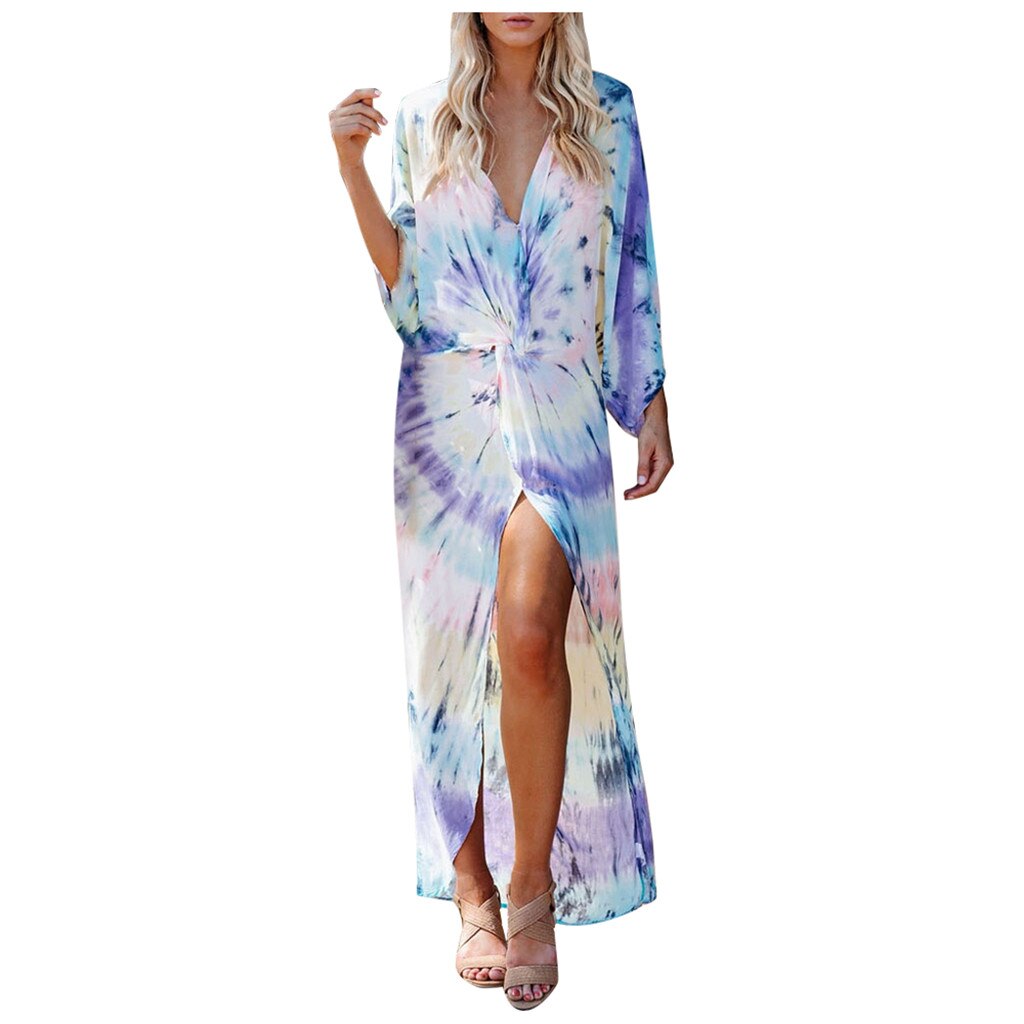 Tie-Dye Deep Maxi Dress - 200000601 Purple / S / United States Find Epic Store