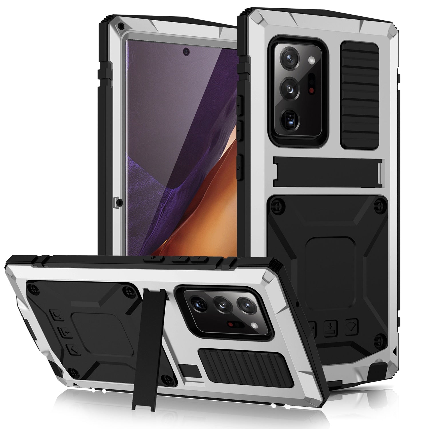 For Samsung Galaxy S21 S20 Plus Ultra Note 20 Ultra 360 Full Metal Aluminum Armor Holder For Samsung S20 Plus Case Shockproof - 380230 For Note 20 / Silver phone case / United States Find Epic Store