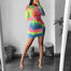 Tie-dye Fashion Round Neck Long Sleeve Bodycon Dress - 200000347 Find Epic Store