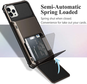 Blue Color Card Slots Wallet Case For iPhone 11 12 Pro Max Mini 7 8 Plus X XS Max XR SE 2020 Cover Slide Armor Wallet Card Slots Holder - 380230 Find Epic Store