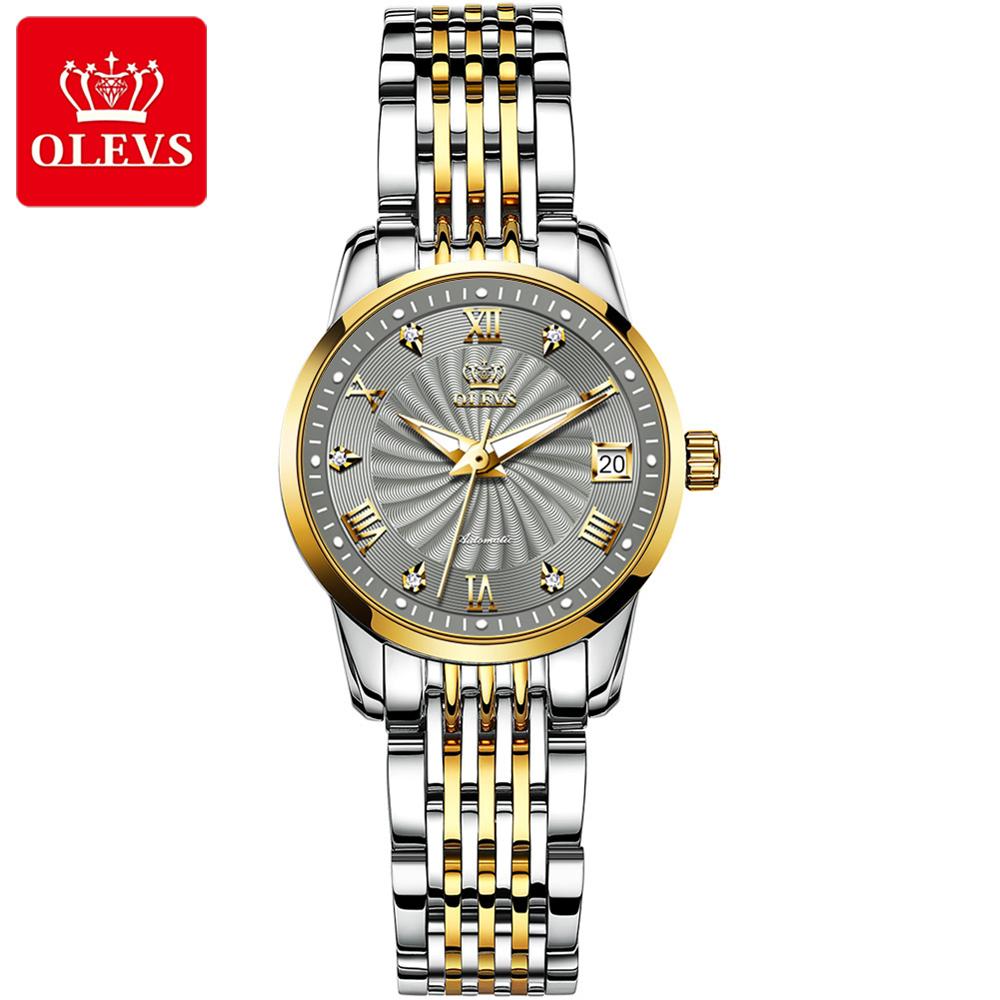 OLEVS Women Mechanical Stainless Steel Wristwatch - 200363143 Grey / United States Find Epic Store