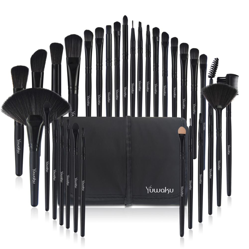 Vander Professional 32pcs Makeup Brushes Set Beauty Cosmetic Tools Champagne Lip Eyeshadow Blush Blending Make up Brushes w/Bag - 200001189 Black / United States Find Epic Store