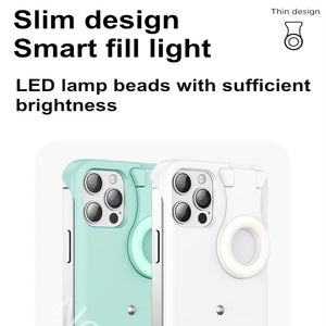 Fill light case For iPhone 12 Pro Max Phone Case Fill Light Selfie Beauty Ring Light Flash Case Capa Stable Shell - 380230 Find Epic Store