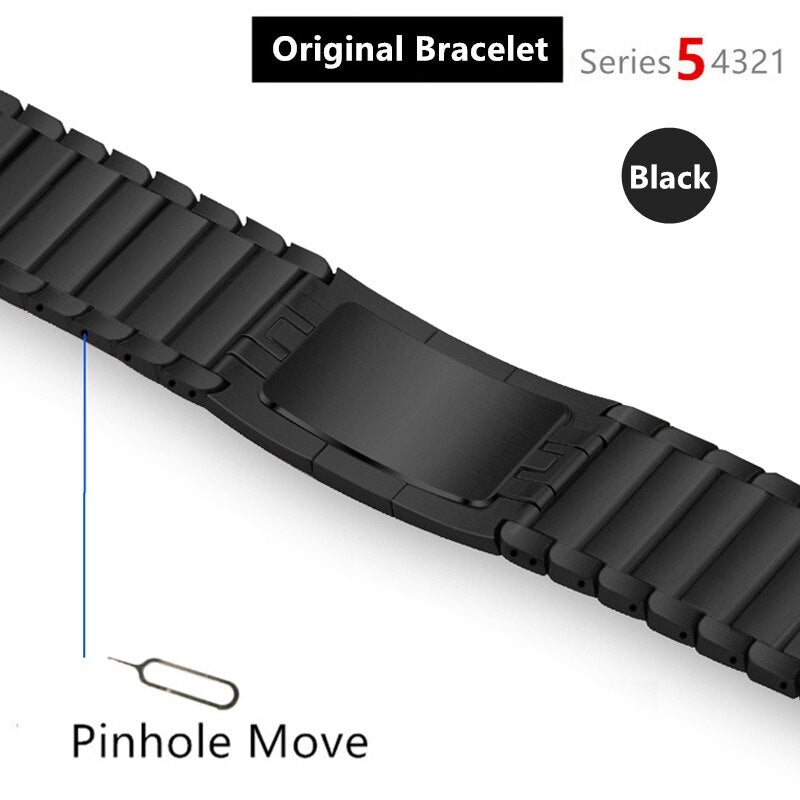 Link Bracelet for Apple Watch band 44mm 40mm iWatch 42mm 38mm Stainless Steel Gen.6th strap for Apple watch series 6 5 4 3 2 se - 200000127 United States / Original Bracelet-B / For 38mm and 40mm Find Epic Store
