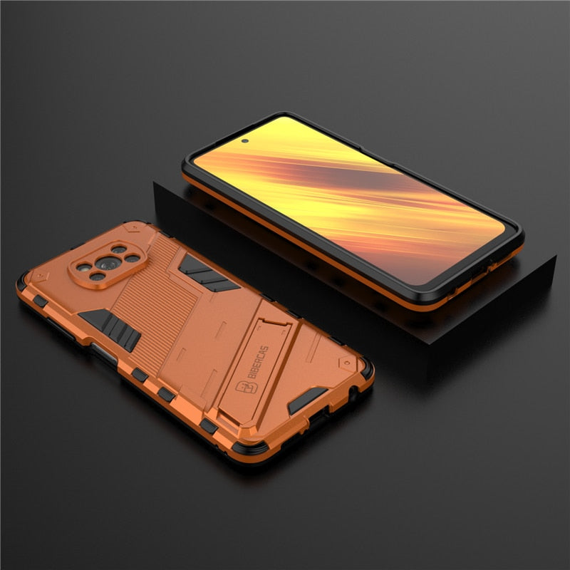 Orange Color Case - Armor Cyber Shockproof Case For Xiaomi Poco X3 NFC F2 Pro Mi 11 10 Lite 10T Redmi 9A 9C 9AT 9T Note 9S 10S 10 9 Pro Holder Cover - 380230 Mi 11 / Orange / United States Find Epic Store