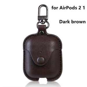 For AirPods Pro 2 1 luxury Bluetooth leather Accessories Bluetooth headset protector Cover business leather Case for AirPods 2 1 - 200001619 United States / Dark brown 2 1 Find Epic Store