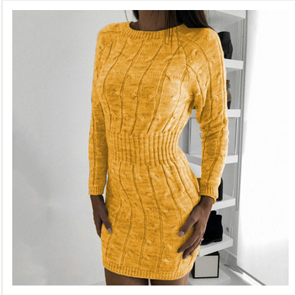 Knitted Dress - 200000347 Yellow / S / United States Find Epic Store