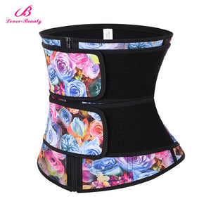 Waist Trainer Cincher Zipper Rose Printing Tummy Control Belt Loss Weight Latex Body Shaper Corset Underbust Slimming Briefs - 31205 Find Epic Store