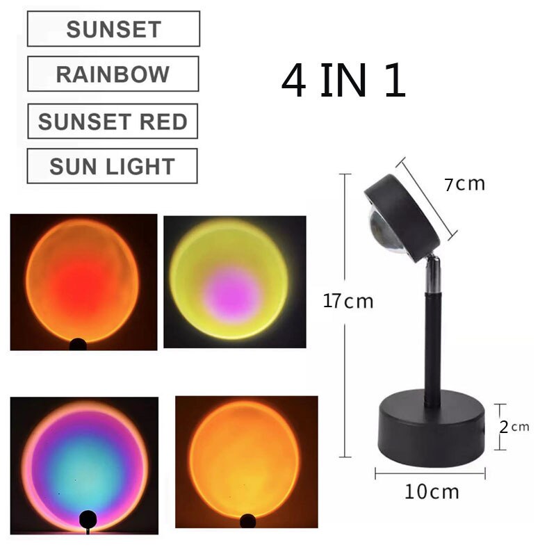 Z30 Sunset Projection Lamp Bedroom Background Rainbow Atmosphere Led Night Light Sunset Light For Home Wall TiktokUSB Table Lamp - 200003824 D-ZM / United States Find Epic Store