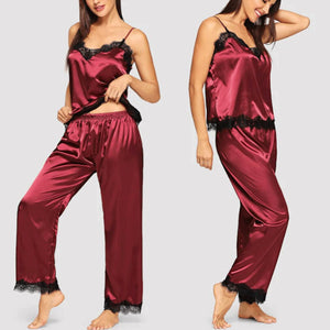 Women Sexy Silk Satin Sleepwear Lingerie - 200001904 wine red / S / United States Find Epic Store