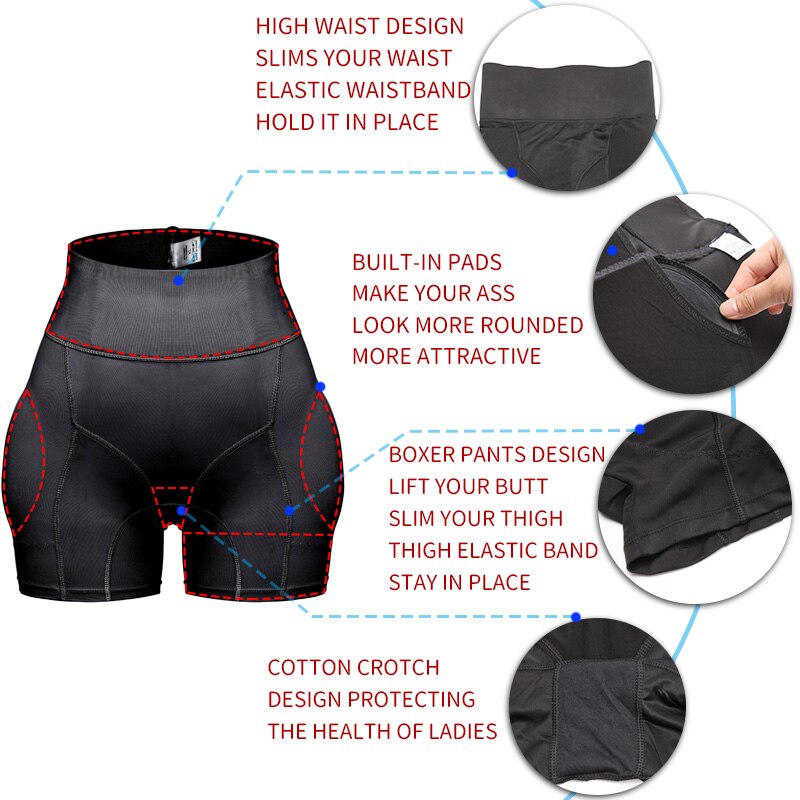 High Waist Butt Lifter Padded Shapewear Hip Pads Push Up Booty Enhancer Tummy Control Panties Buttocks Lift Women Body Shaper - 31205 Find Epic Store