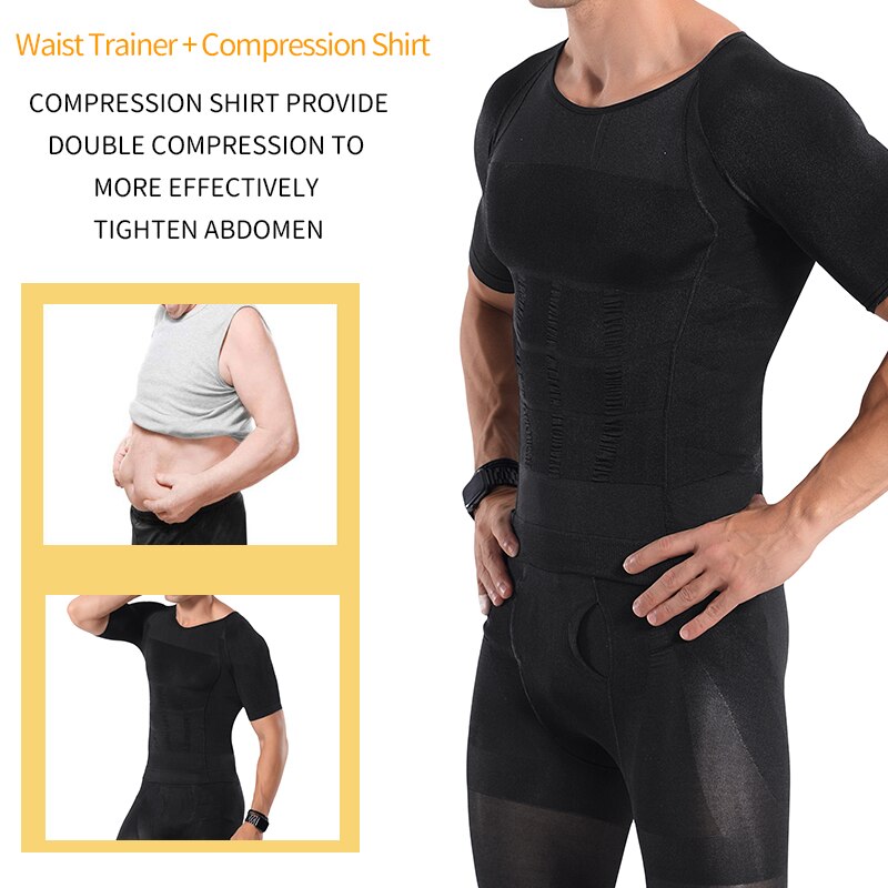 Mens Body Shaper Abdomen Slimming Shapewear Belly Shaping Corset Male Modeling Belt Gynecomastia Compression Shirts Faja Hombre - 200001873 Find Epic Store