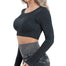 Vital Seamless Long Sleeve Crop Yoga Top - 200000649 Dark blue / S / United States Find Epic Store