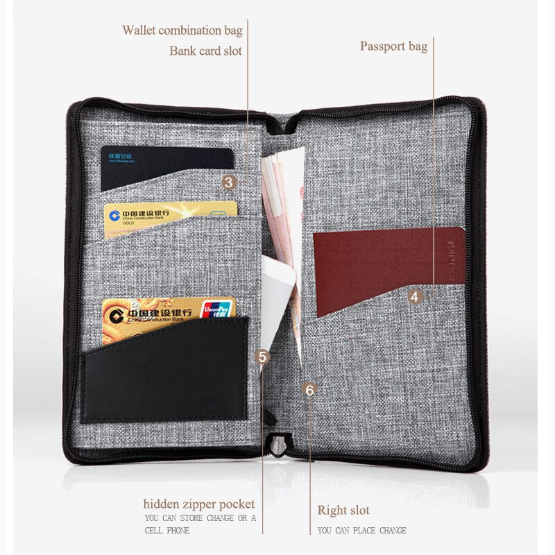 CAI Men Long Wallet Zipper Clutch Purse Waterproof Wallets Clip Passport Credit Card Holder Fashion Handbag for Male Bag Gift - 152405 Find Epic Store