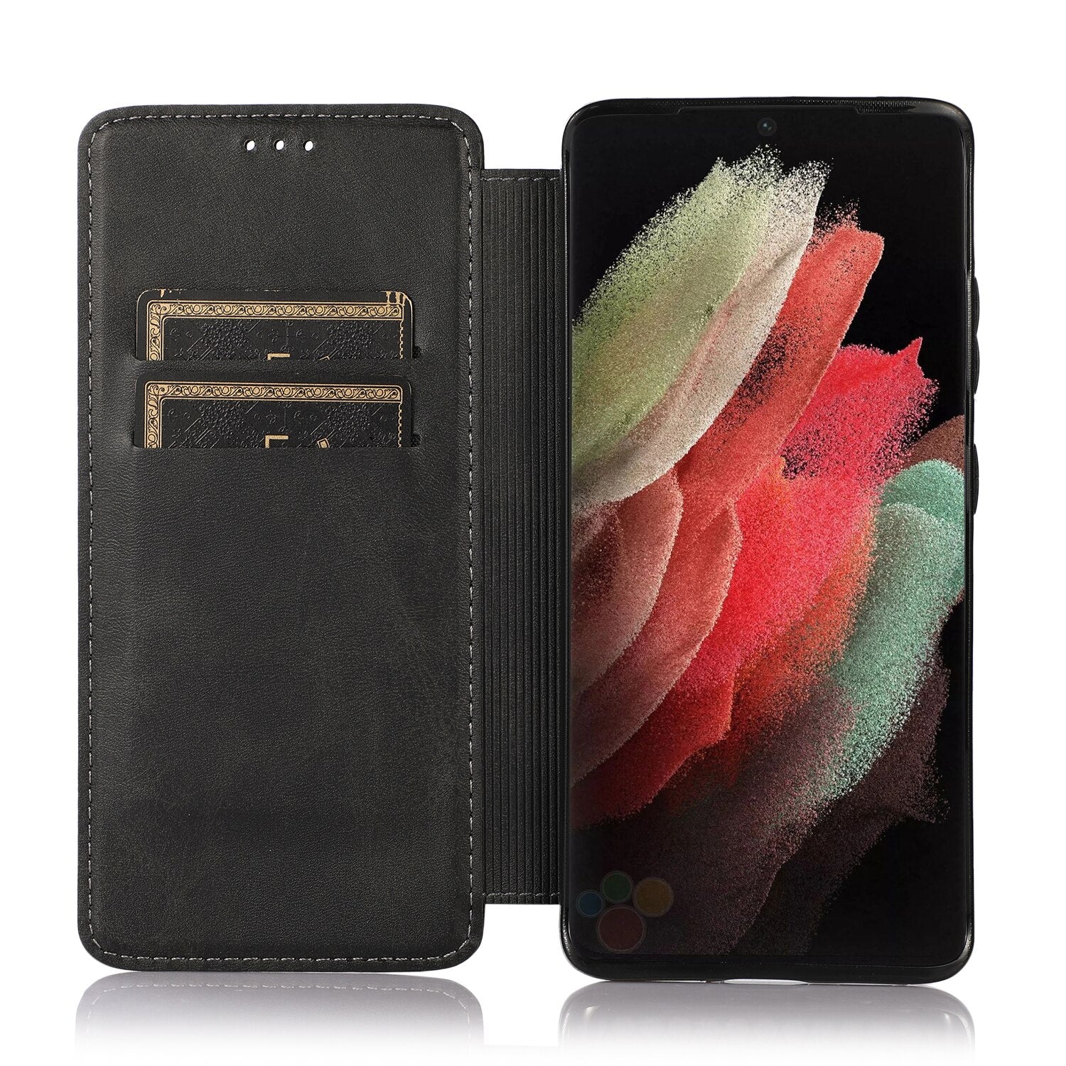 Black Leather Flip Case For Samsung Galaxy S21 S20 Ultra Plus S9 S8 S10 Plus S10E Note Note 20 Ultra 8 9 10 Plus S21 Wallet Flip Cover - 380230 for Galaxy S21 / Black / United States Find Epic Store