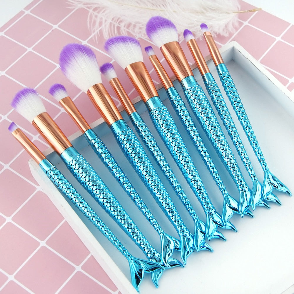 Professional Mermaid Brushes Small Fish Contour Makeup Brush Foundation Powder Eyebrow Pincel Sereia Brushes - 200001189 Find Epic Store