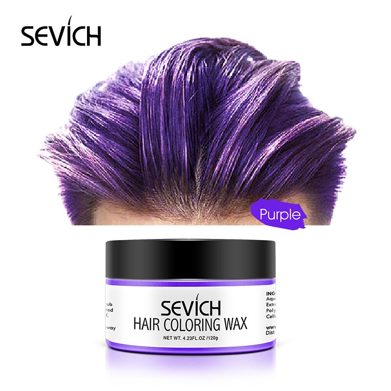 Sevich Styling Products Hair Color Wax Dye One-time Molding Paste 8 Colors Hair Dye Wax Unisex strong hold hair colors cream - 200001173 United States / Purple Find Epic Store