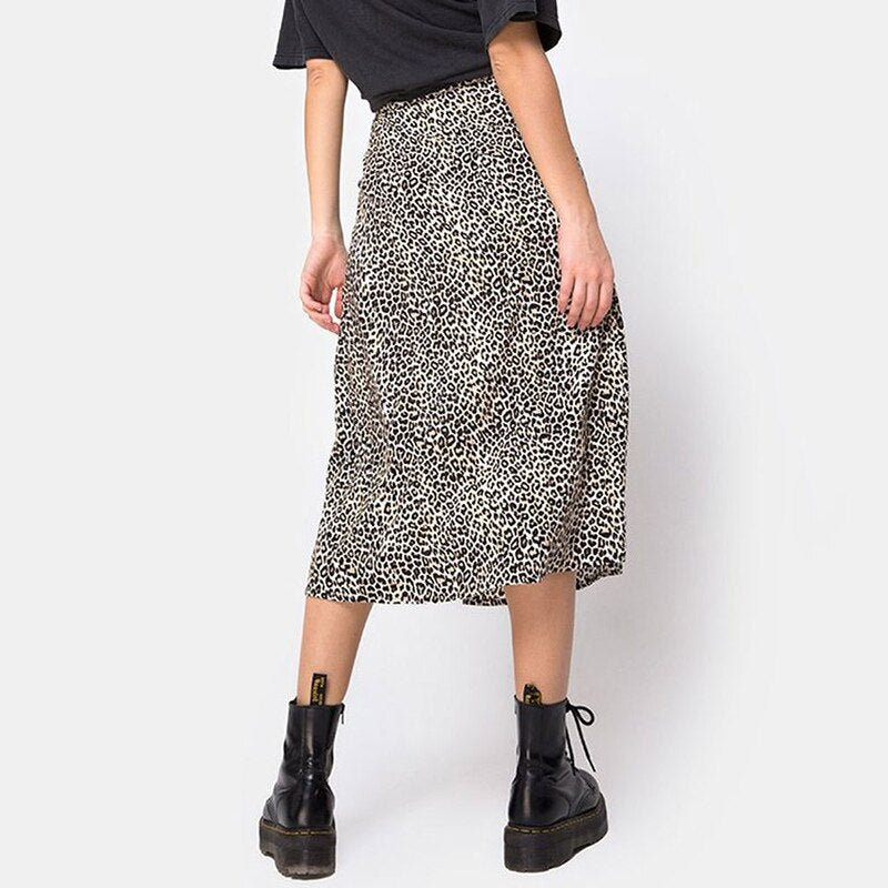 Leopard Print Sexy Split Long Skirt - 349 Find Epic Store