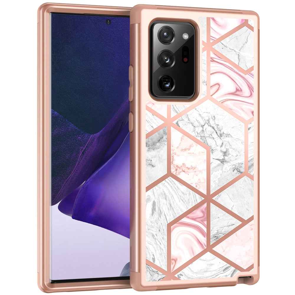 For Samsung Galaxy Note 20 Ultra 5G Note 10 Case, Cute Marble Airbag Series Dual Layer Rugged Bumper Heavy Duty Protective Cover - 380230 Find Epic Store