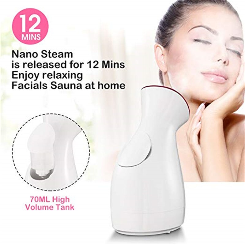 Fashion Deep cleaning Facial steamer Large-capacity water tank 70ml Gentle and Electric face steamer spa face steamer Whitening - 200190142 Find Epic Store