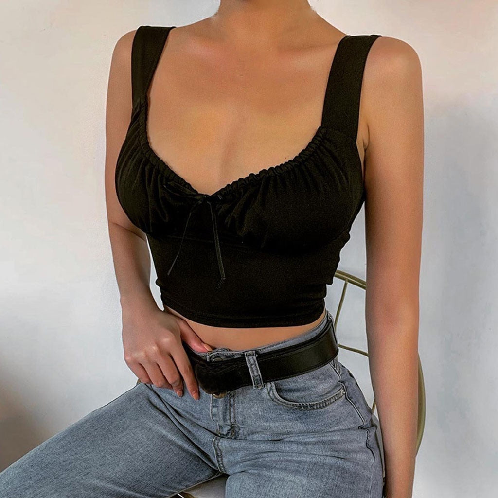 Sleeveless Cotton Bustier Unpadded Bandeau Crop Top - 200000790 Find Epic Store