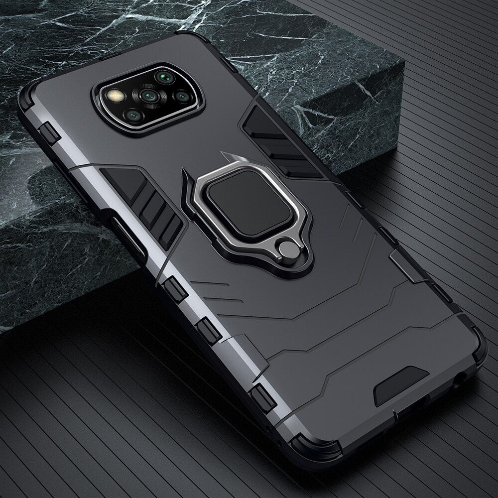 Shockproof Armor Case for Xiaomi POCO X3 Pro NFC M3 F2 Pro Ring Stand Phone Back Cover for Xiaomi Pocophone X3 Pro X2 F3 F1 - 380230 For POCO X3 NFC / Black / United States Find Epic Store