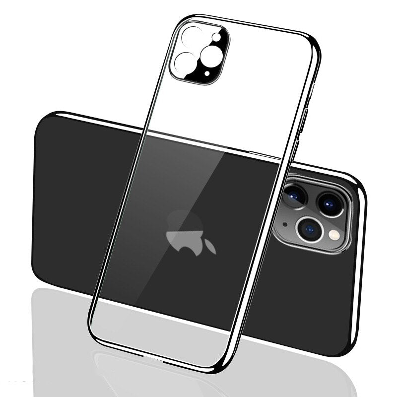 For iPhone 11 Pro Max Case, Ultra Slim Thin Clear Soft Premium Flexible Chrome Bumper Transparent TPU Back Plate for iPhone 11 - 380230 for iPhone 11 Pro / Black / United States Find Epic Store