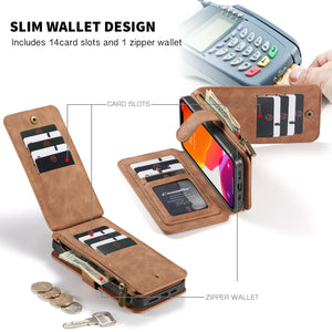 CaseMe For iPhone 12 mini Pro Max Zipper Wallet Leather Original Flip Wallet Case Zipper Flip Leather Cover For iPhone 12 mini - 380230 Find Epic Store