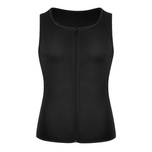 Sauna Waist Trainer Vest for Men Weight Loss Sweat Vest Double Tummy Control Trimmer Belts Neoprene Workout Upper Body Shaper - 0 Black-zipper / S / United States Find Epic Store