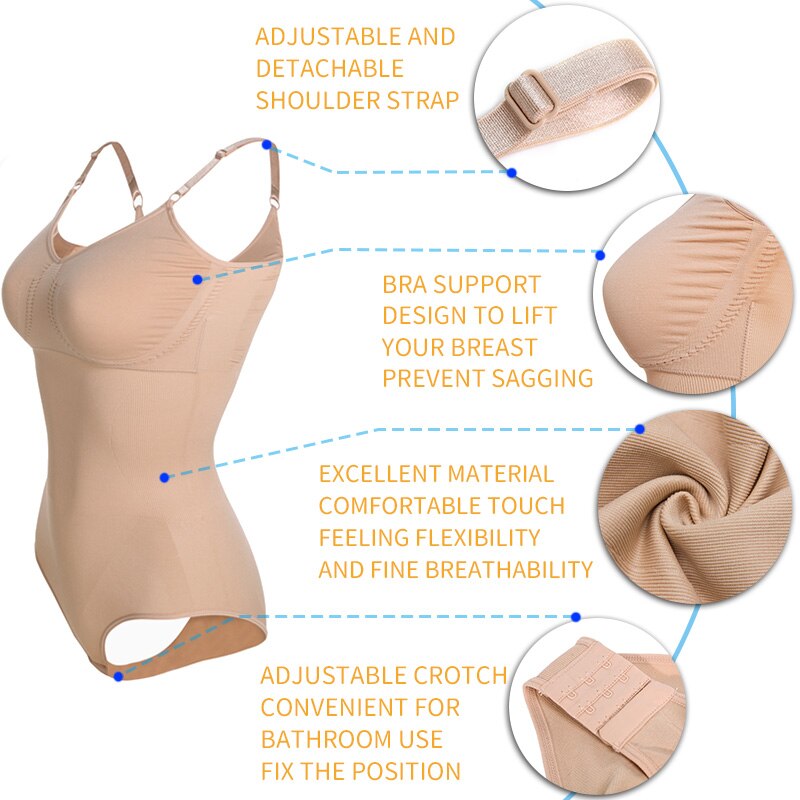 Bodysuit Shapewear Waist Trainer Full Body Shaper Women Tummy Control Slimming Sheath Abdomen Shapers Slim Corset Modeling Belt - 31205 Find Epic Store