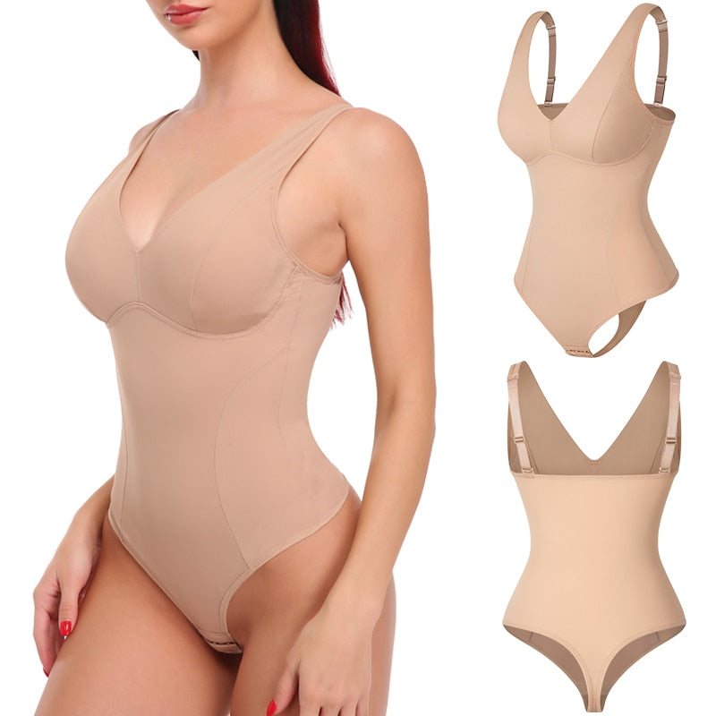 Slimming Underwear Bodysuit Jumpsuit Body Shaper Waist Trainer Corset Shapewear Top with Padded Bra Postpartum Recovery - 0 Nude / S / United States Find Epic Store