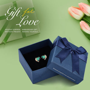 Red Heart Crystal Earrings Angel Wings - 200000171 Green Gold in box / United States Find Epic Store
