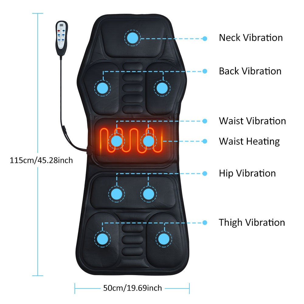 Electric Heating Vibrating Back Massager Chair Cervical Massager Pads Multifunctional Massage Cushion Pain Relief Heating Pad - 201221711 Find Epic Store
