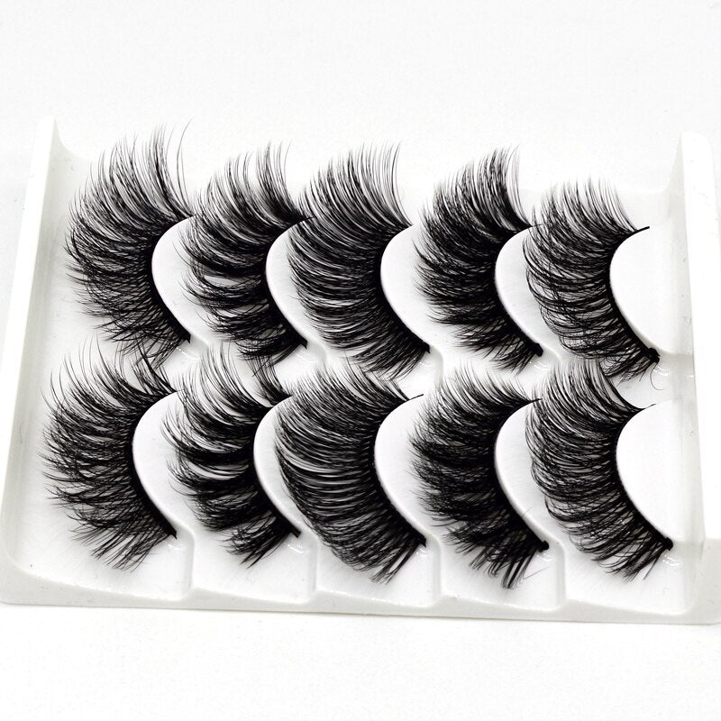 5 pairs 3d mink lashes handmade 3d lashes natural eye lashes makeup lashes extension - 200001197 Find Epic Store