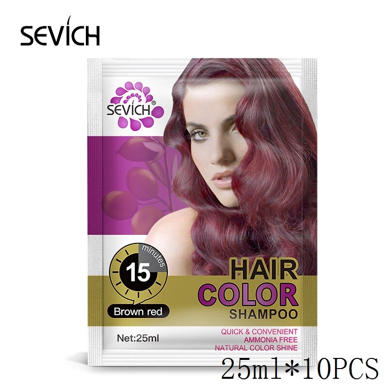 Sevich Herbal 250ml Natural Plant Conditioning Hair dye Black Shampoo Fast Dye White Grey Hair Removal Dye Coloring Black Hair - 200001173 United States / 250ml brown red Find Epic Store