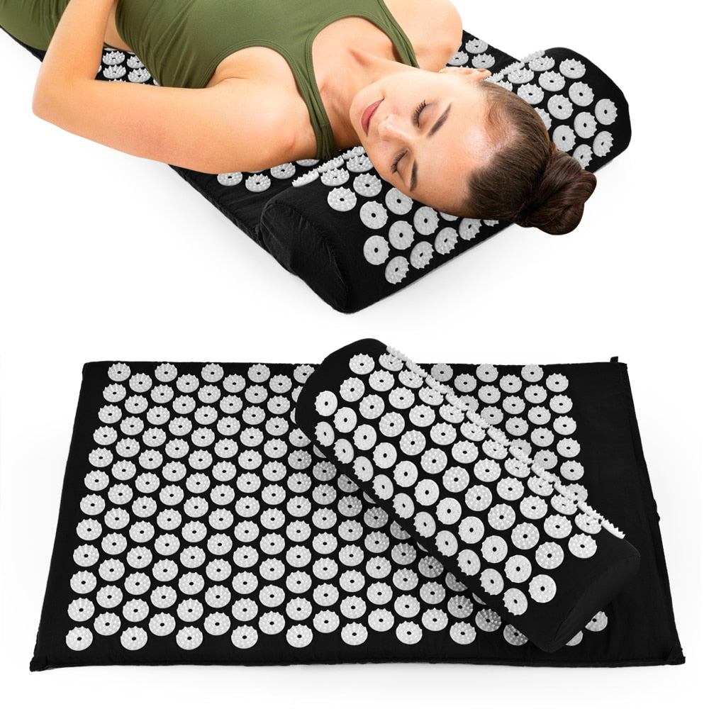 Massage Cushion Yoga Mat Head Neck Back Massage Cushion Pillow Yoga Spike Mat Anti-stress Acupuncture pad Needle Massager - 201221711 Find Epic Store