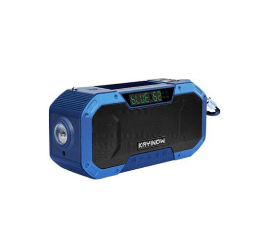 ZK20 Multifunctional Outdoor Bluetooth Speaker Emergency Hand Crank Power Generation Solar Charging Lighting Speaker Radio - 518 United States / Blue Find Epic Store