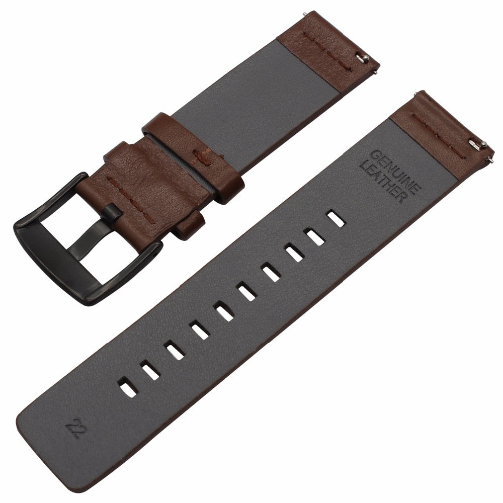 20 22mm Watch Band for Samsung Galaxy Active Genuine Leather Watchband Gear s3 Gear Sport Watch Band Strap Steel Buckle - 200000127 Find Epic Store