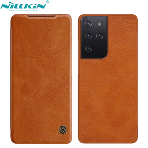 For Samsung Galaxy S21 Ultra/S21 Plus Nillkin Qin Leather Flip Case With Card Pocket Phone Bag Case Back Cover for S21 S30 Ultra - 380230 Find Epic Store