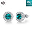 Fashionable Luxury Red Color Crystal Round Shape Stud Earrings - 200000171 Emerald / United States Find Epic Store
