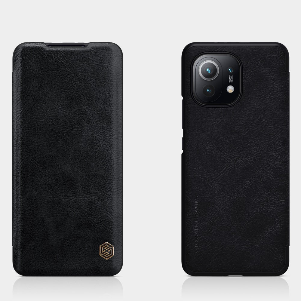 Flip Case For Xiaomi Mi 11 NILLKIN QIN Series Flip Leather Back Cover Card Pocket Phone Capa Coque For Xiaomi Mi 11 case - 380230 For Xiaomi Mi 11 / Black / United States Find Epic Store