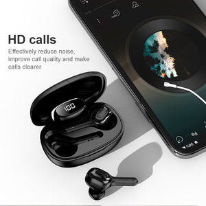 Earphones Digital Display Bluetooth 5.0 Earphones Wireless TWS Earbuds 5.0 Sports Headset For iPhone 11 Xiaomi With Microphone - 63705 Find Epic Store