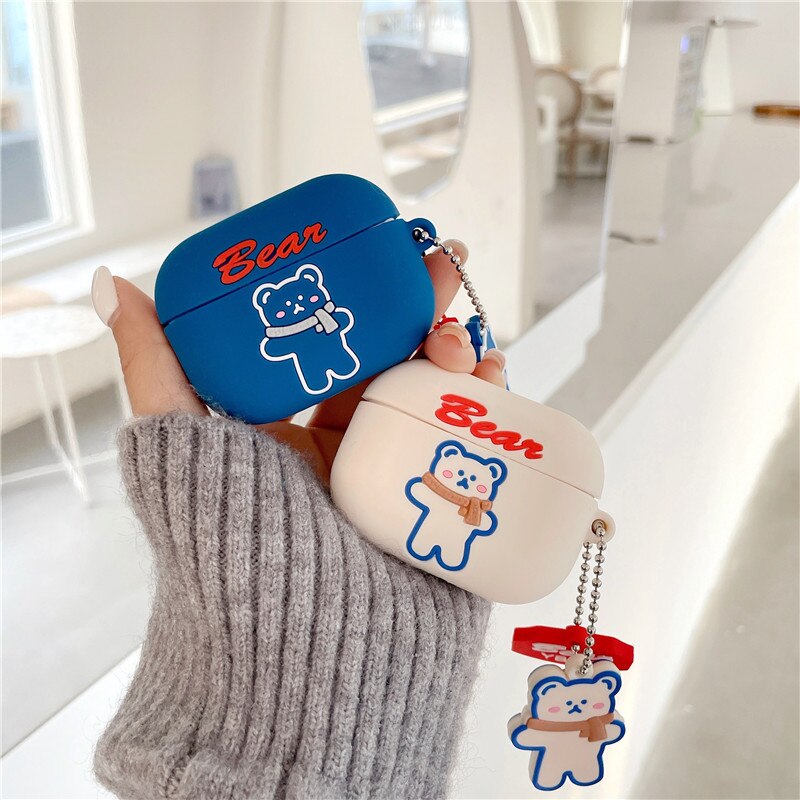 Silicone For airpods pro new three-dimensional scarf bear cartoon Cute Accessories headset cover for Apple AirPods Pro 2 1 Case - 200001619 Find Epic Store