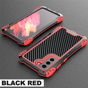 Aluminum Heavy Phone Cases for Samsung Galaxy S21 FE Outdoor Shockproof Metal+Silicone Phone Cover - 380230 for Samsung S21 FE / Red / United States|with Retail pack Find Epic Store