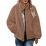 2021 Women Stand Collar Fleece Plush Coat - 200000801 Khaki / S / United States Find Epic Store